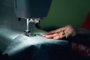 Students learning fashion design